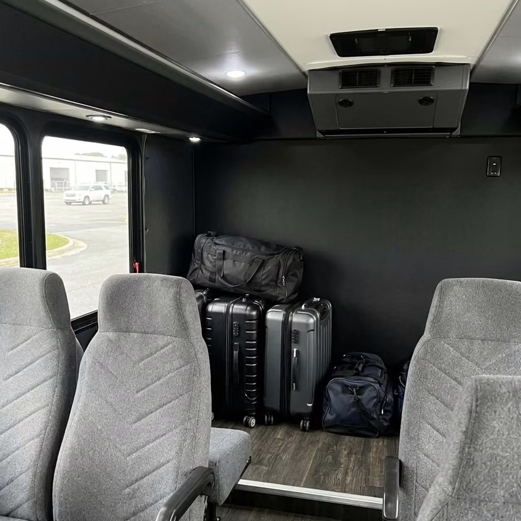 cedar rapids 15 passenger minibus luggage area