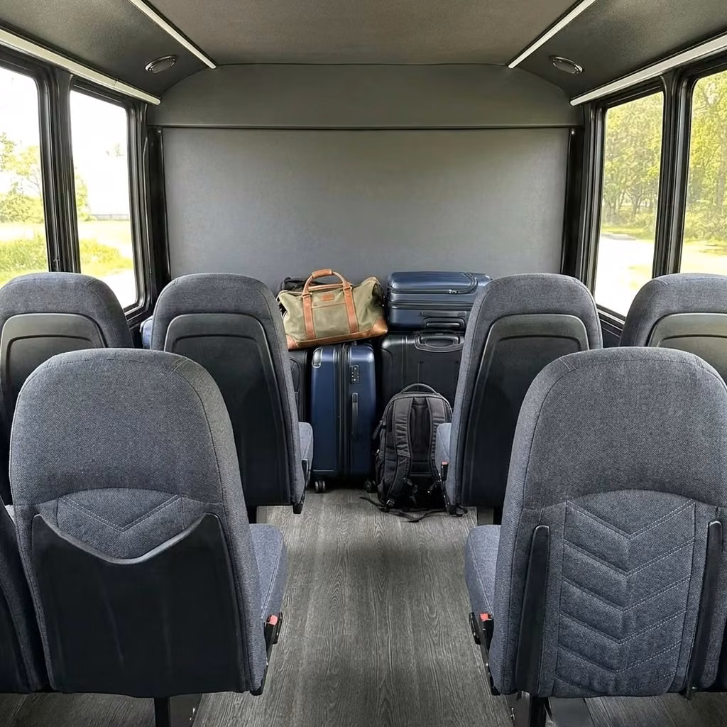 cedar rapids 25 passenger minibus luggage area