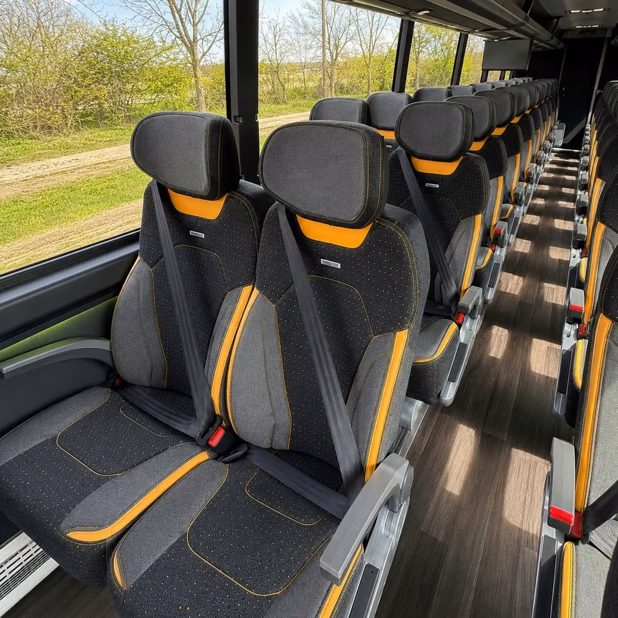 cedar rapids charter bus interior 1