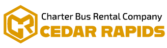 charter bus rental company cedar rapids logo